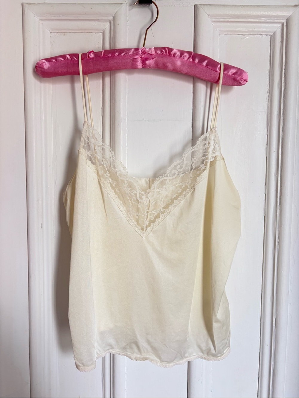 Vintage Lace-Trim Cream Camisole Top - Picture 1 of 6